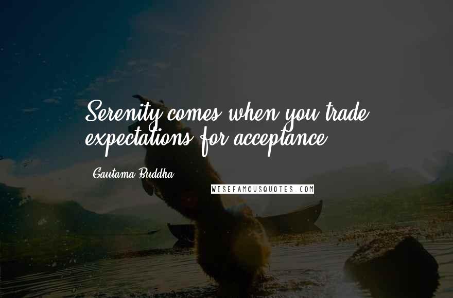 Gautama Buddha Quotes: Serenity comes when you trade expectations for acceptance.