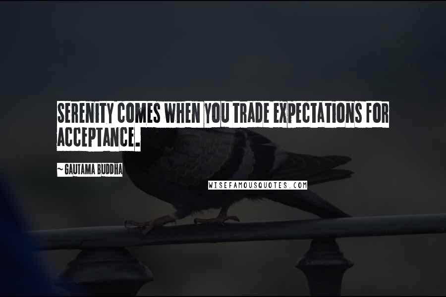 Gautama Buddha Quotes: Serenity comes when you trade expectations for acceptance.
