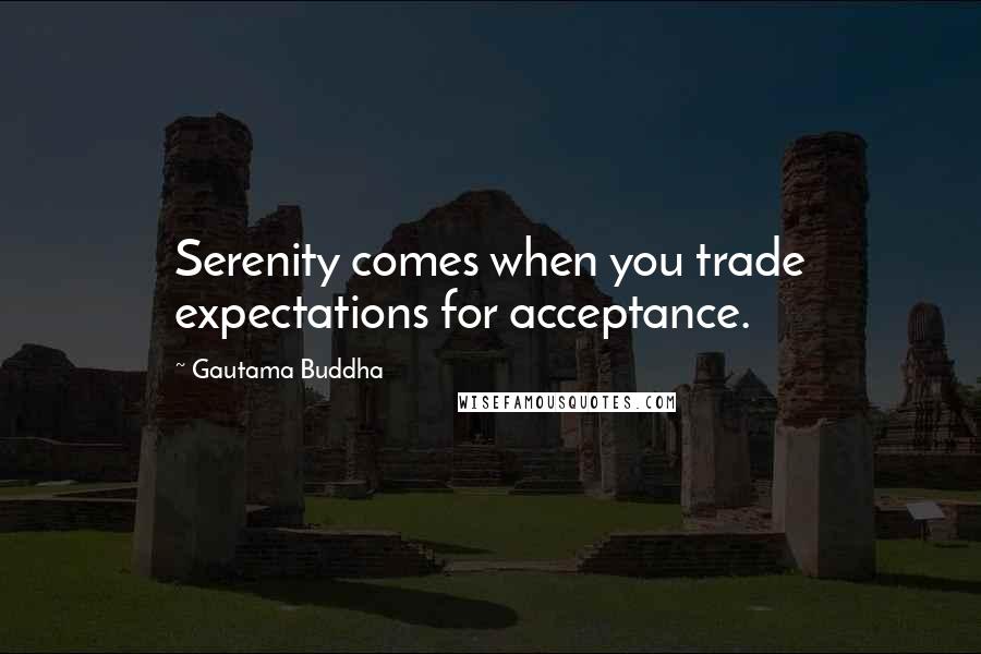 Gautama Buddha Quotes: Serenity comes when you trade expectations for acceptance.
