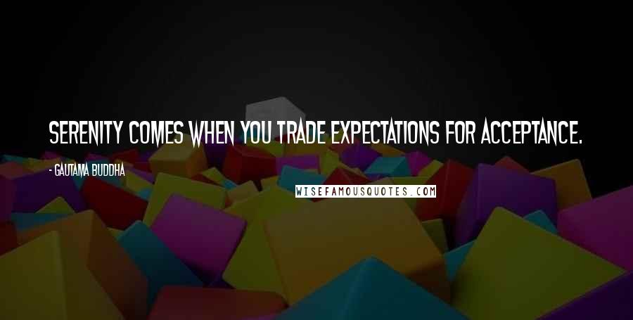 Gautama Buddha Quotes: Serenity comes when you trade expectations for acceptance.