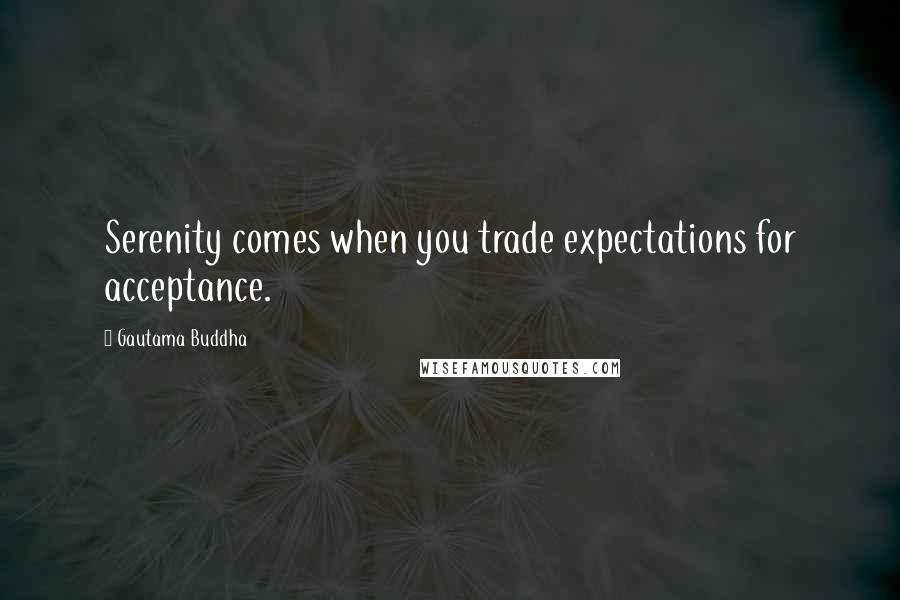 Gautama Buddha Quotes: Serenity comes when you trade expectations for acceptance.