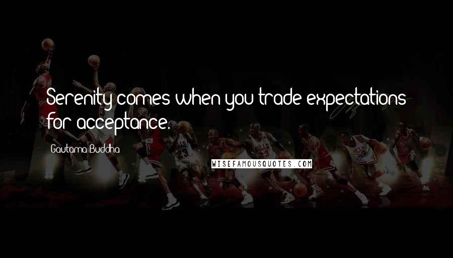 Gautama Buddha Quotes: Serenity comes when you trade expectations for acceptance.
