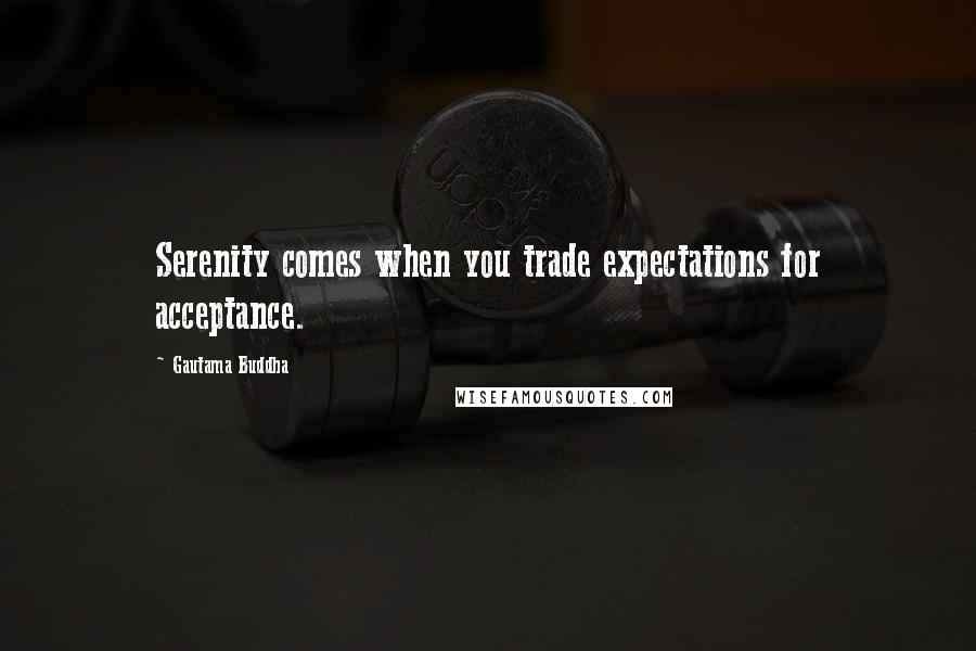 Gautama Buddha Quotes: Serenity comes when you trade expectations for acceptance.