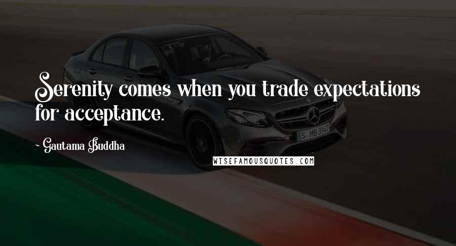 Gautama Buddha Quotes: Serenity comes when you trade expectations for acceptance.