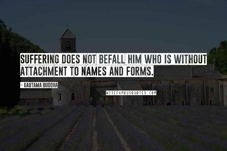 Gautama Buddha Quotes: Suffering does not befall him who is without attachment to names and forms.