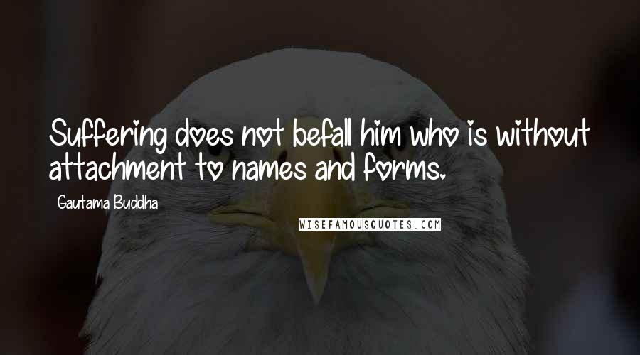 Gautama Buddha Quotes: Suffering does not befall him who is without attachment to names and forms.