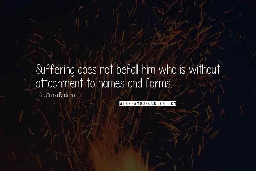 Gautama Buddha Quotes: Suffering does not befall him who is without attachment to names and forms.