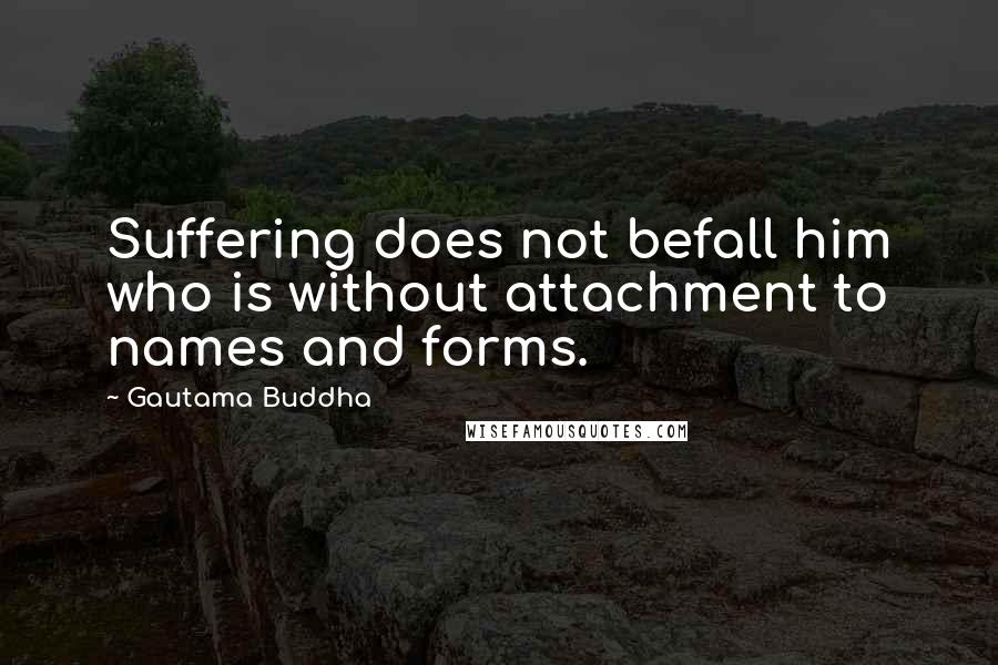 Gautama Buddha Quotes: Suffering does not befall him who is without attachment to names and forms.