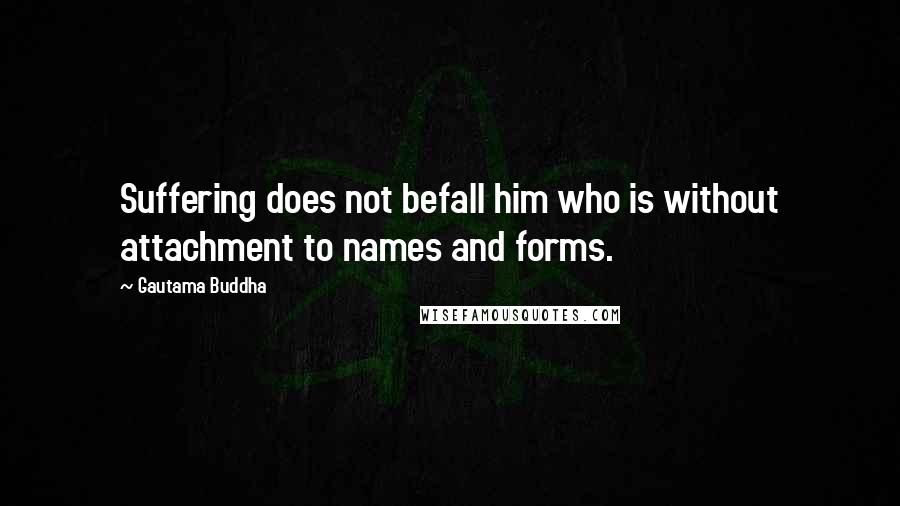 Gautama Buddha Quotes: Suffering does not befall him who is without attachment to names and forms.