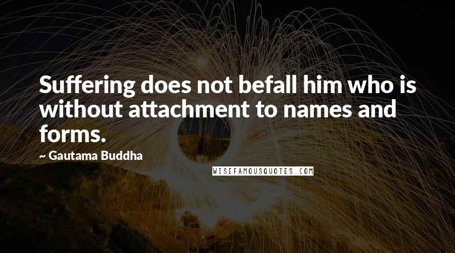 Gautama Buddha Quotes: Suffering does not befall him who is without attachment to names and forms.
