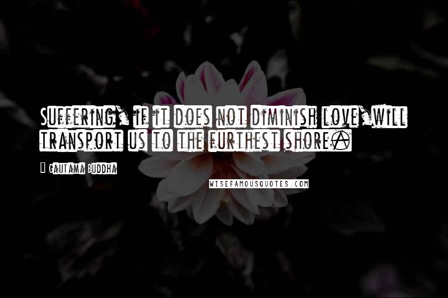 Gautama Buddha Quotes: Suffering, if it does not diminish love,will transport us to the furthest shore.