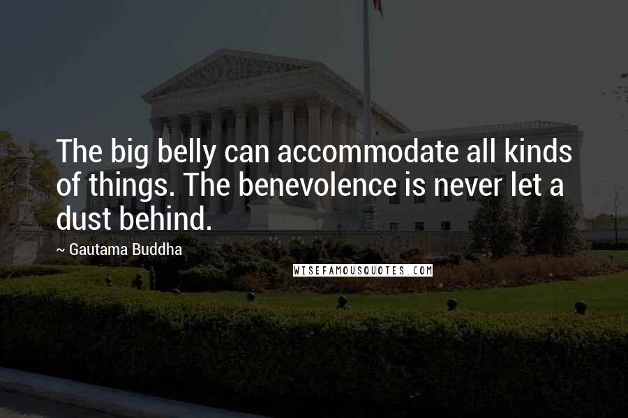 Gautama Buddha Quotes: The big belly can accommodate all kinds of things. The benevolence is never let a dust behind.