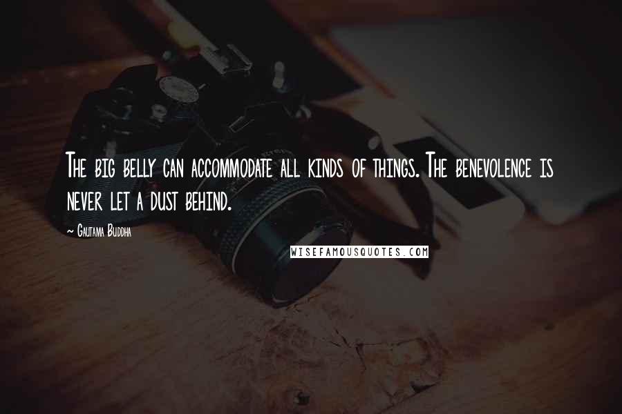 Gautama Buddha Quotes: The big belly can accommodate all kinds of things. The benevolence is never let a dust behind.