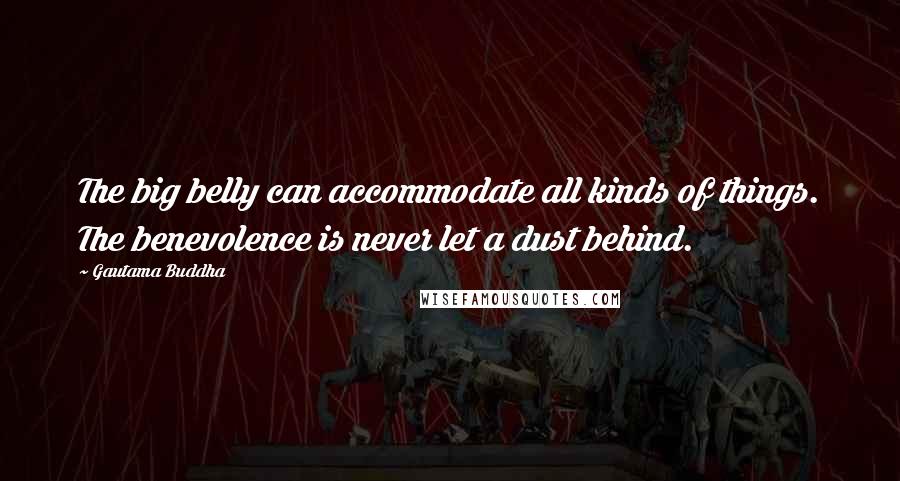 Gautama Buddha Quotes: The big belly can accommodate all kinds of things. The benevolence is never let a dust behind.