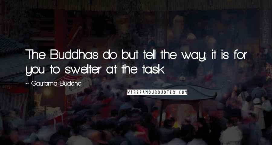 Gautama Buddha Quotes: The Buddhas do but tell the way; it is for you to swelter at the task.