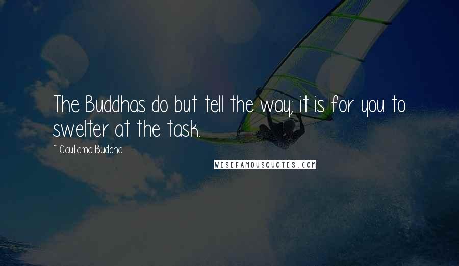 Gautama Buddha Quotes: The Buddhas do but tell the way; it is for you to swelter at the task.