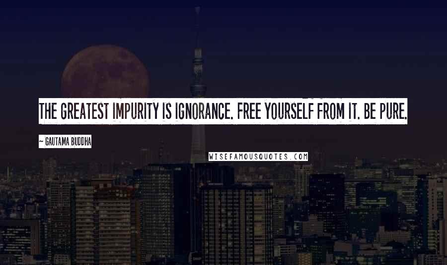 Gautama Buddha Quotes: The greatest impurity is ignorance. Free yourself from it. Be pure.