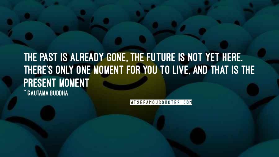 Gautama Buddha Quotes: The past is already gone, the future is not yet here. There's only one moment for you to live, and that is the present moment