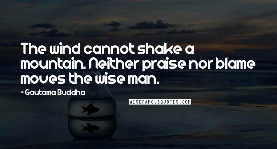 Gautama Buddha Quotes: The wind cannot shake a mountain. Neither praise nor blame moves the wise man.