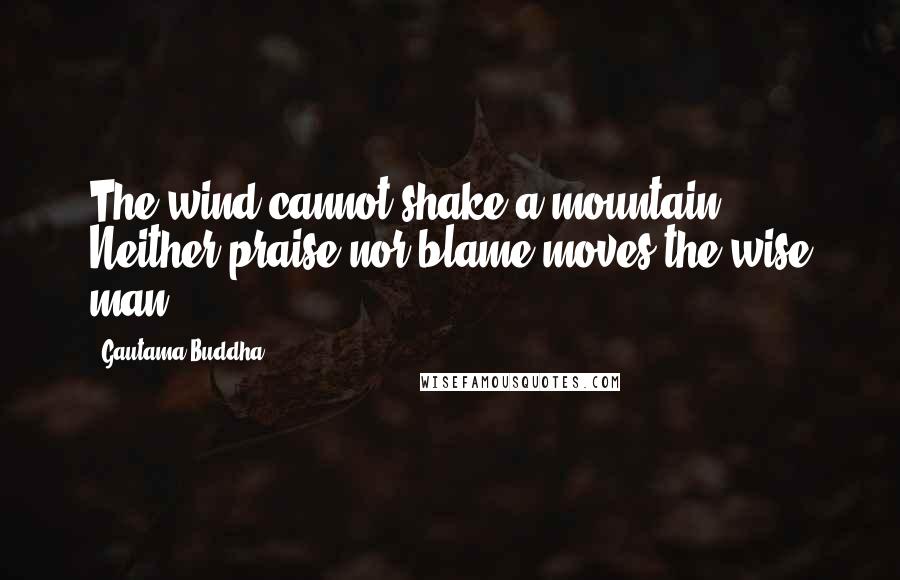 Gautama Buddha Quotes: The wind cannot shake a mountain. Neither praise nor blame moves the wise man.