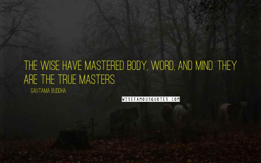 Gautama Buddha Quotes: The wise have mastered body, word, and mind. They are the true masters.