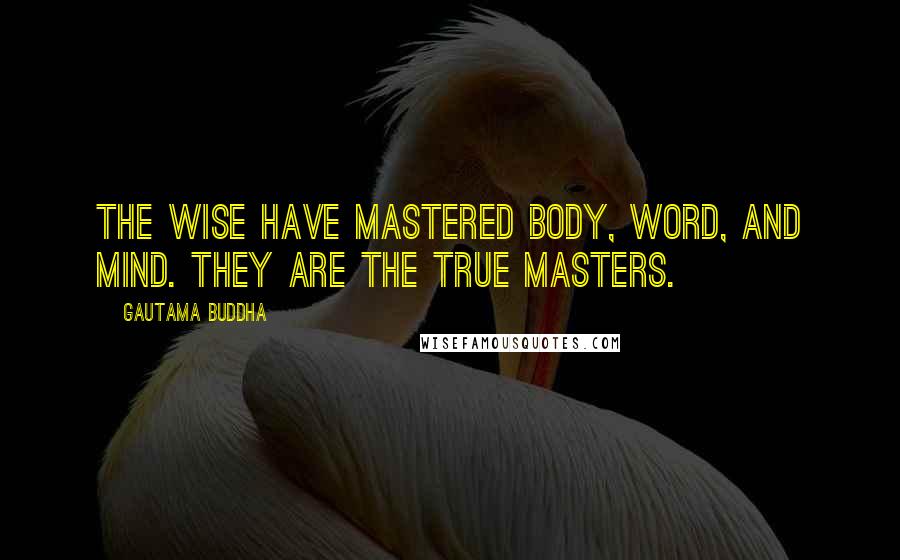 Gautama Buddha Quotes: The wise have mastered body, word, and mind. They are the true masters.