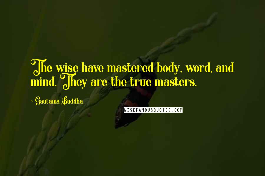 Gautama Buddha Quotes: The wise have mastered body, word, and mind. They are the true masters.