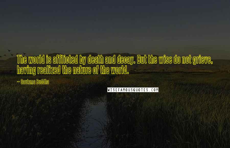 Gautama Buddha Quotes: The world is afflicted by death and decay. But the wise do not grieve, having realized the nature of the world.