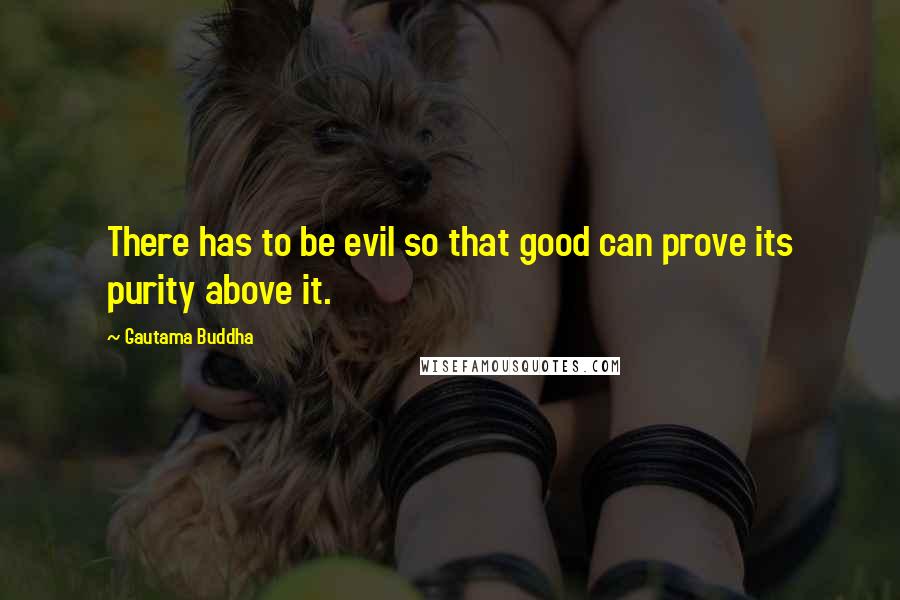 Gautama Buddha Quotes: There has to be evil so that good can prove its purity above it.