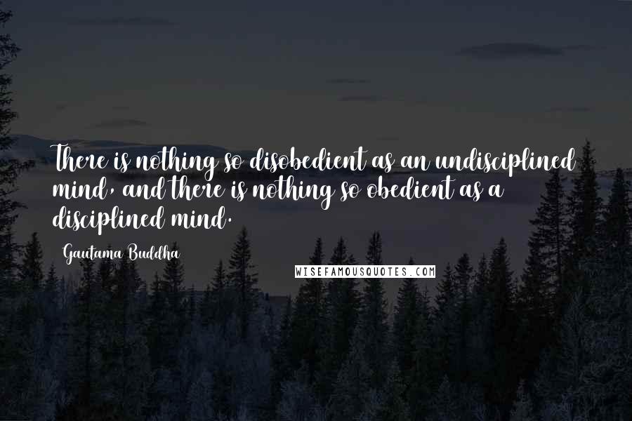 Gautama Buddha Quotes: There is nothing so disobedient as an undisciplined mind, and there is nothing so obedient as a disciplined mind.