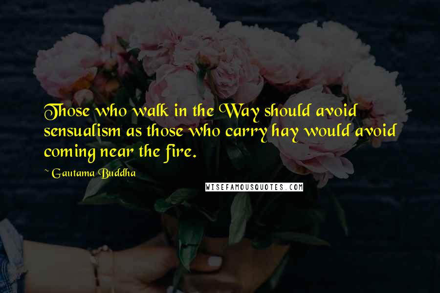 Gautama Buddha Quotes: Those who walk in the Way should avoid sensualism as those who carry hay would avoid coming near the fire.