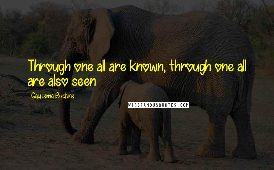 Gautama Buddha Quotes: Through one all are known, through one all are also seen