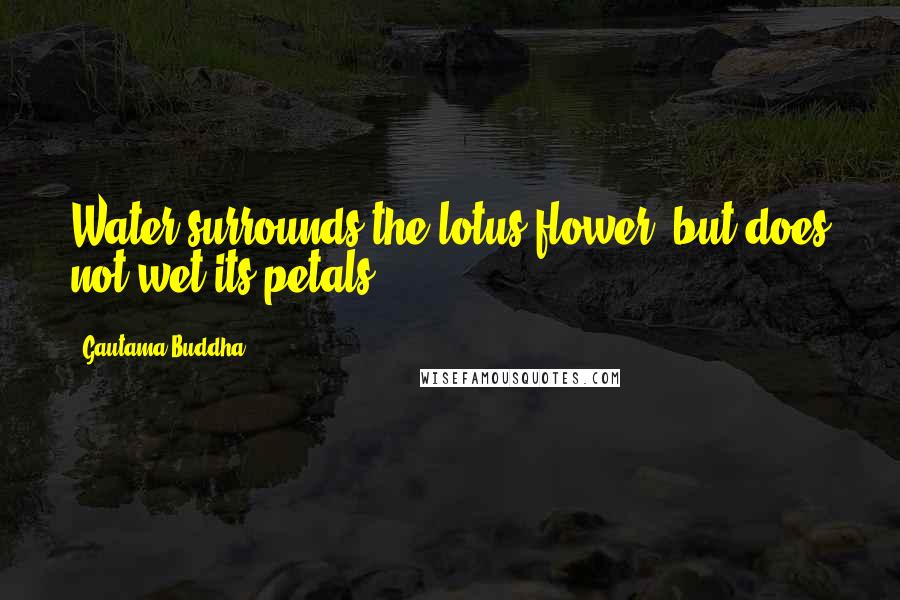 Gautama Buddha Quotes: Water surrounds the lotus flower, but does not wet its petals.