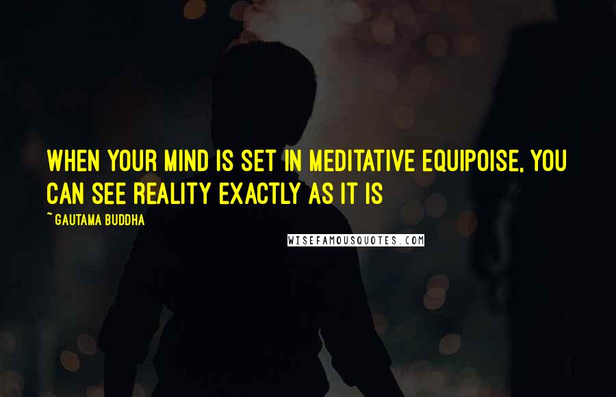 Gautama Buddha Quotes: When your mind is set in meditative equipoise, you can see reality exactly as it is