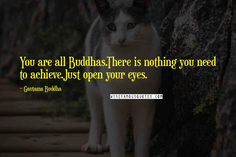 Gautama Buddha Quotes: You are all Buddhas.There is nothing you need to achieve.Just open your eyes.