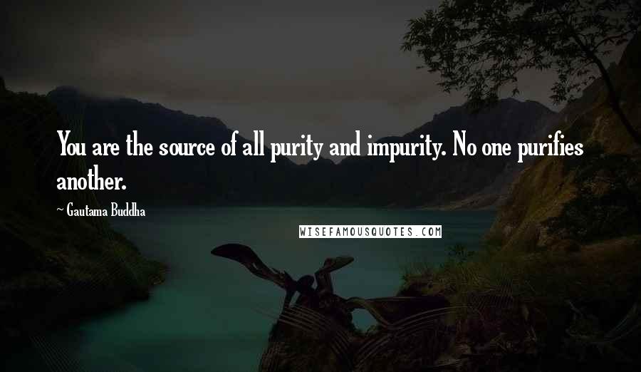 Gautama Buddha Quotes: You are the source of all purity and impurity. No one purifies another.