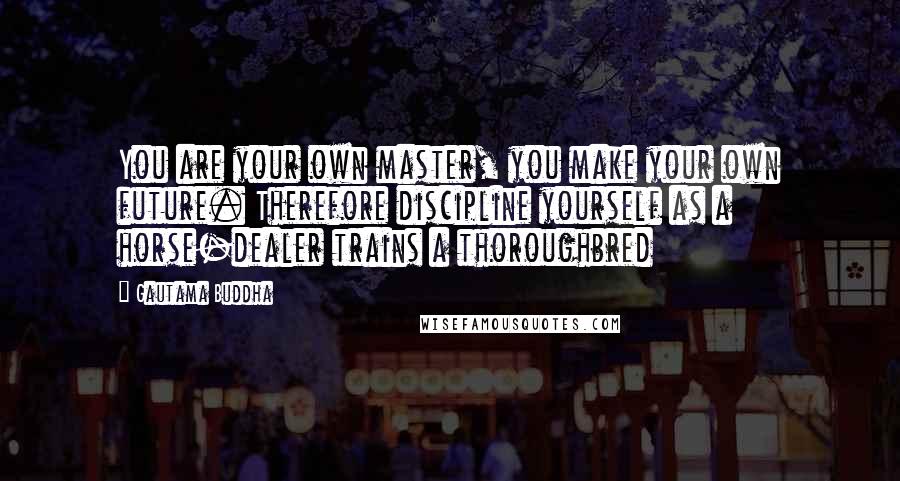 Gautama Buddha Quotes: You are your own master, you make your own future. Therefore discipline yourself as a horse-dealer trains a thoroughbred