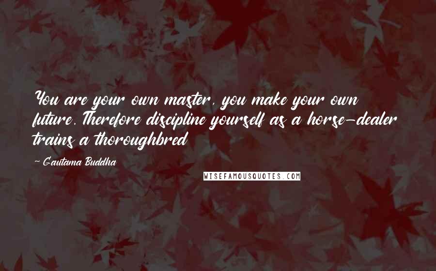 Gautama Buddha Quotes: You are your own master, you make your own future. Therefore discipline yourself as a horse-dealer trains a thoroughbred