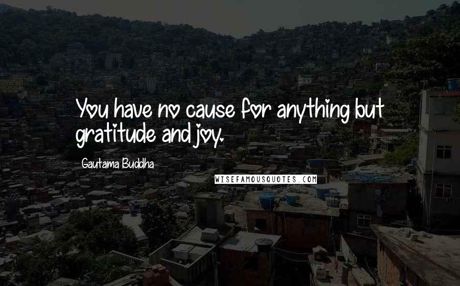 Gautama Buddha Quotes: You have no cause for anything but gratitude and joy.