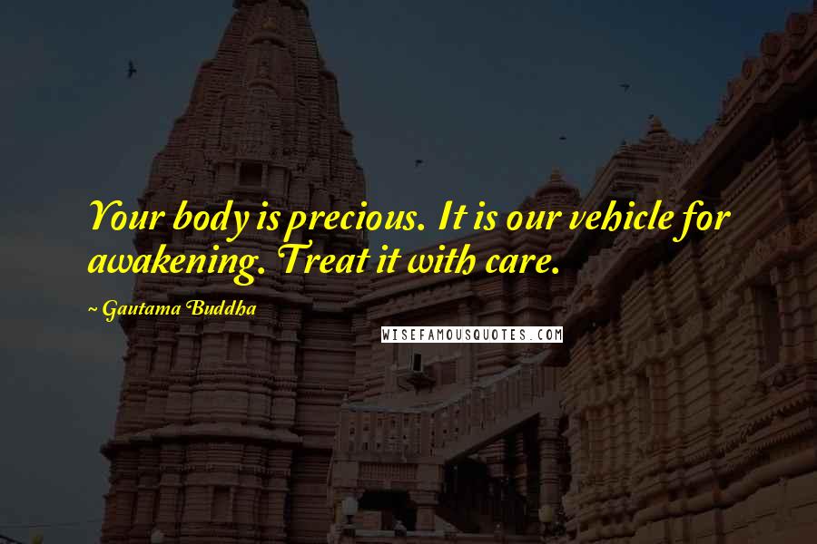 Gautama Buddha Quotes: Your body is precious. It is our vehicle for awakening. Treat it with care.