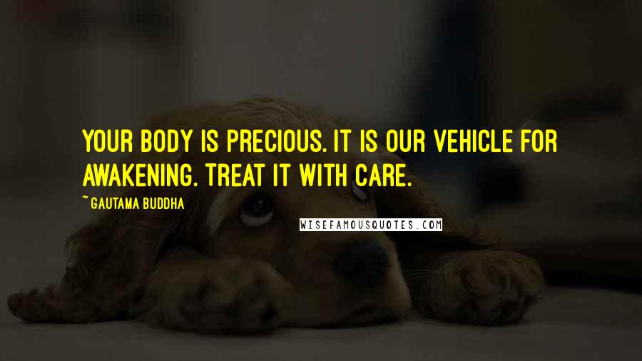 Gautama Buddha Quotes: Your body is precious. It is our vehicle for awakening. Treat it with care.