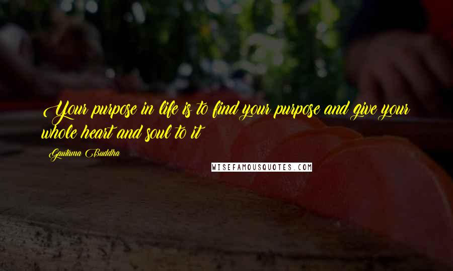 Gautama Buddha Quotes: Your purpose in life is to find your purpose and give your whole heart and soul to it