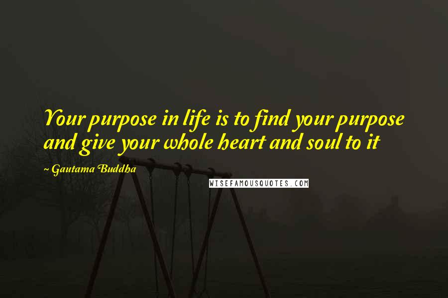 Gautama Buddha Quotes: Your purpose in life is to find your purpose and give your whole heart and soul to it