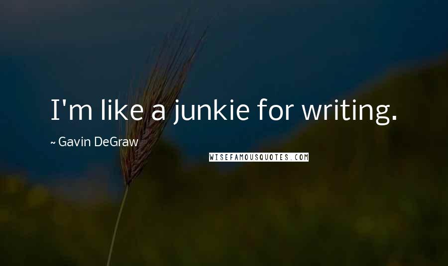 Gavin DeGraw Quotes: I'm like a junkie for writing.