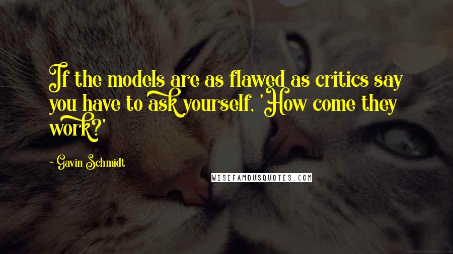 Gavin Schmidt Quotes: If the models are as flawed as critics say you have to ask yourself, 'How come they work?'