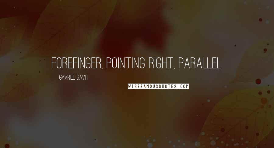 Gavriel Savit Quotes: forefinger, pointing right, parallel