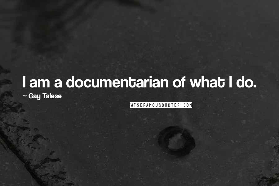 Gay Talese Quotes: I am a documentarian of what I do.
