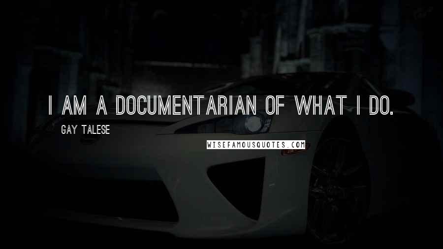 Gay Talese Quotes: I am a documentarian of what I do.