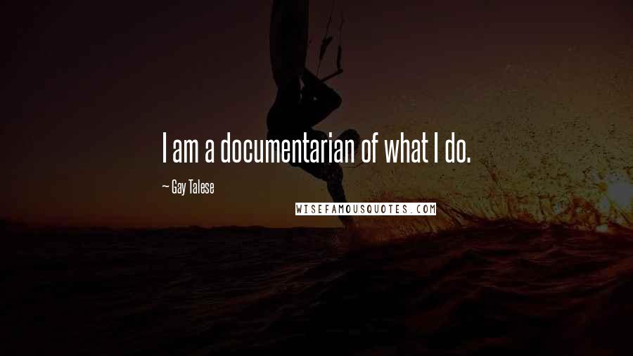 Gay Talese Quotes: I am a documentarian of what I do.