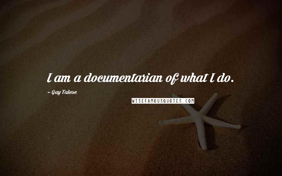 Gay Talese Quotes: I am a documentarian of what I do.